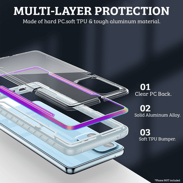 Samsung Galaxy A53 5G Compatible Case Cover With Shockproof Heavy Duty Armor - Iridescent